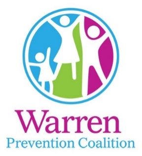 Warren Prevention Coalition logo. stick figure family jumping